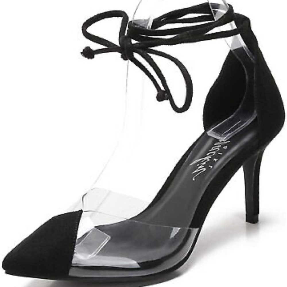 MACKIN J G161-1 Women's Black Pumps Pointed Toe Strap Sandals Wedding Party Stil